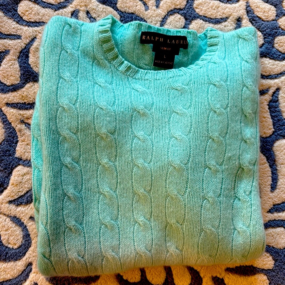 Ralph Lauren Slim Fit crew neck Cashmere Sweater Size L